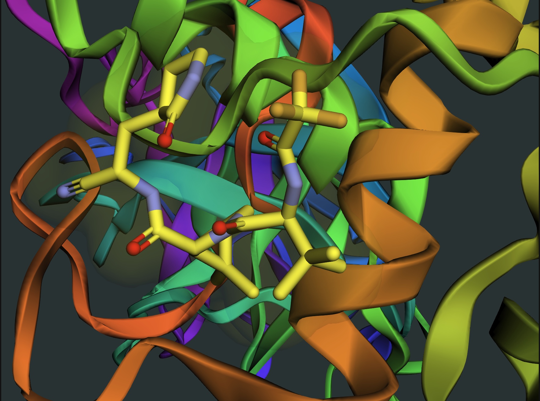 Vicena-generated docking visualization of Nirmatrelvir bound to SARS-CoV-2 main protease