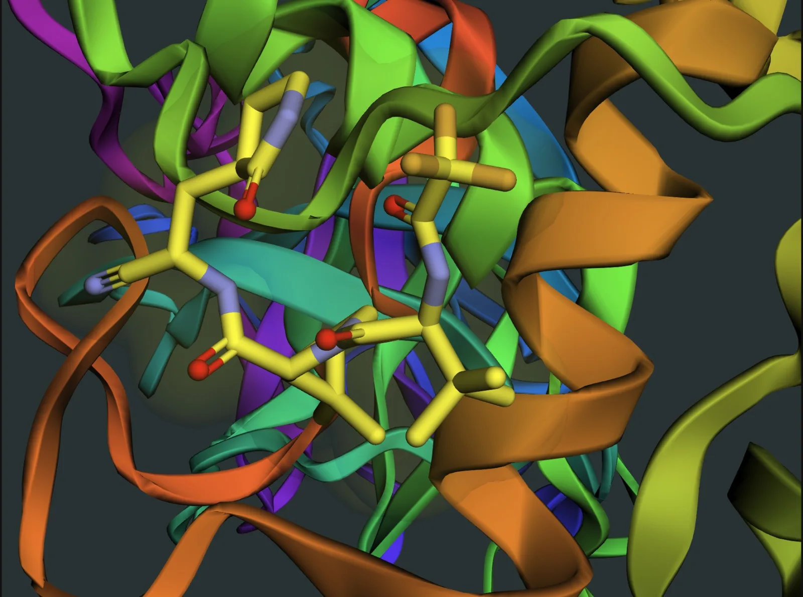 Nirmatrelvir docked in the SARS-CoV-2 main protease binding pocket